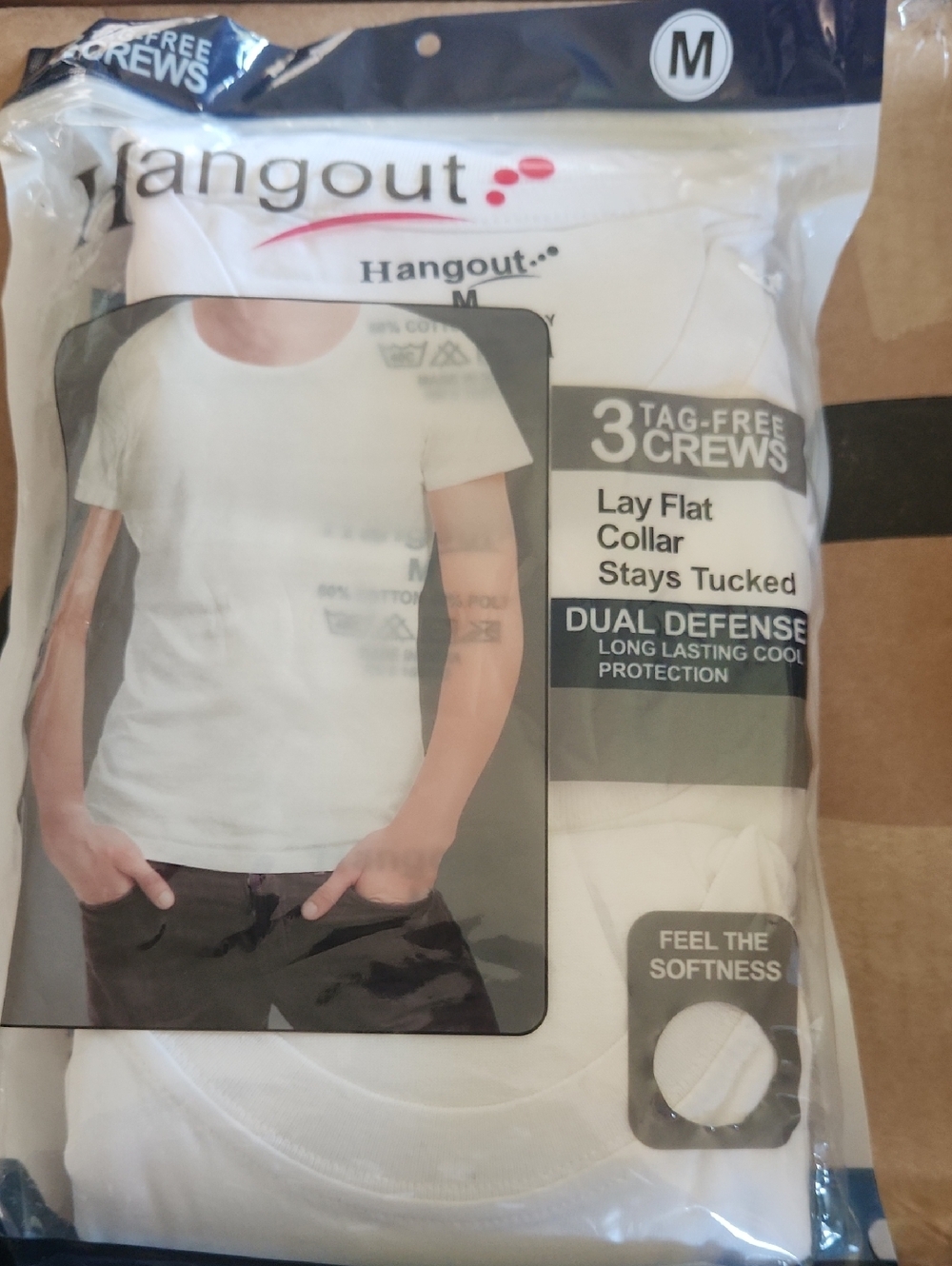 Men's White Crew Undershirts - 3 Pack (M)